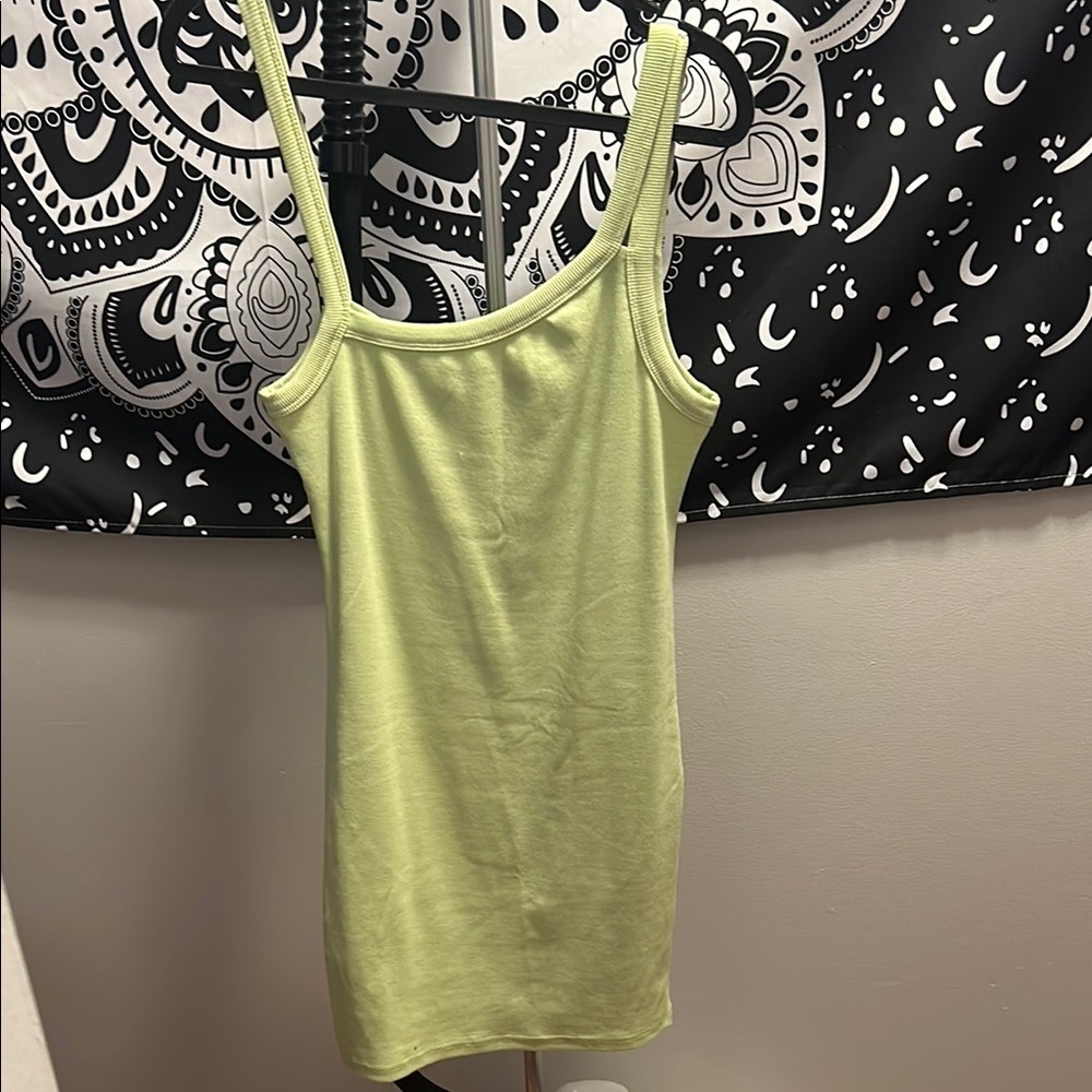 Forever 21 Green Fitted Sleeveless Dress